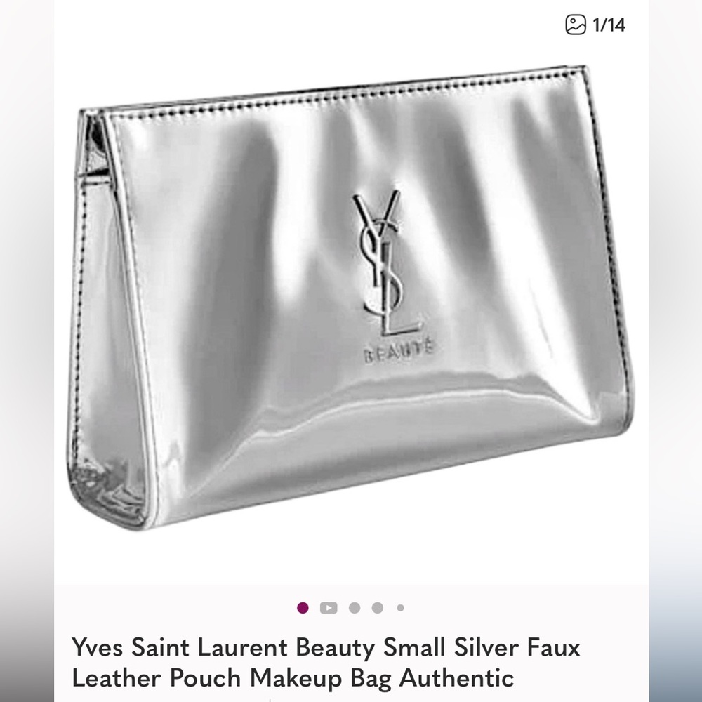 Yves Saint Laurent Silver Cosmetic Case  new comes with 2 luxury beauty items - Picture 5 of 5